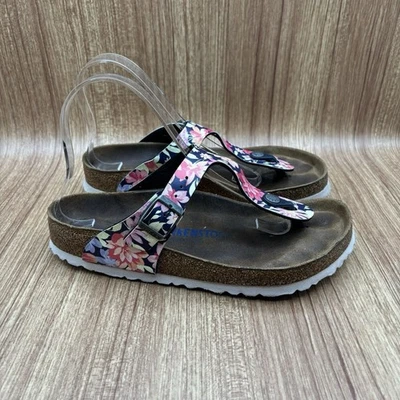 Sandalias Birkenstock Gizeh Birko-Flor Sobrenatural Flor Azul Marino 38/7 Foto 1 de 4