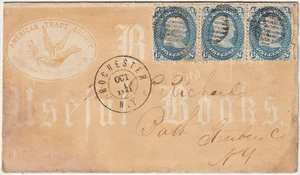 Rochester NY all over advt cover (3) 1c #68 1861 American Tract Society (J290) - Picture 1 of 1
