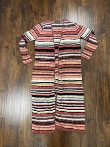 Cardigan Peruvian Connection maglia lungo (46”) aperto davanti multicolore donna XL - Foto 1 di 7