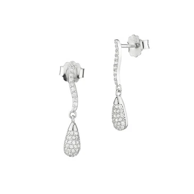 Orecchini donna pendenti BOCCADAMO goccia in argento 925 e zirconi bianchi OR905 - Immagine 1 di 3