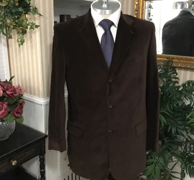 NOVO Blazer Masculino Bonito Romano's Collezioni Jaqueta de Veludo Marrom Casaco Esportivo 48L - Imagem 1 de 4