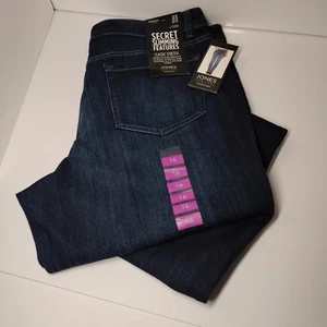 Jones New York Signature Lexing gerades Bein Medium dunkle Jeans Größe 16 neu mit Etikett 35W/32,5I - Bild 1 von 12
