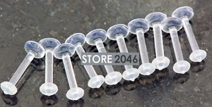 10 Pc 14g 5/16" Clear Acrylic Shaft Tragus Daith Lip Labret Piercing Retainers - Picture 1 of 2