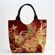 Women Peacock Embroidery Handbag Bags Retro Canvas Sequin Chinese Ethnic Handbag
