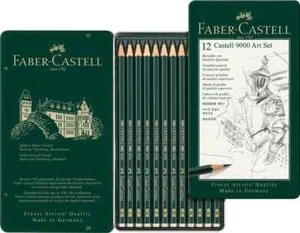 Faber-Castell Art & Graphic 9000 Art Set Graphite Pencils in Tin (12pk) - Picture 1 of 1
