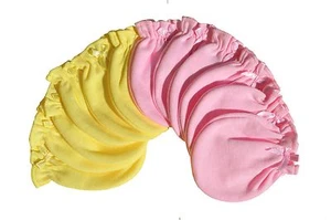 6 Pairs Cotton Newborn Baby/infant No Scratch Mittens Gloves - Pink Yellow Mix - Picture 1 of 1