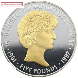 Tristan da Cunha 2017 Elizabeth II 5 Pound Silver Coin NGC PF69UC Princess Diana - Picture 1 of 8