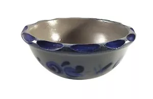 Salzwasser Glasur 6,5x3,5 Zoll grau/blau handgefertigte Steinzeug Schüssel - Bild 1 von 7
