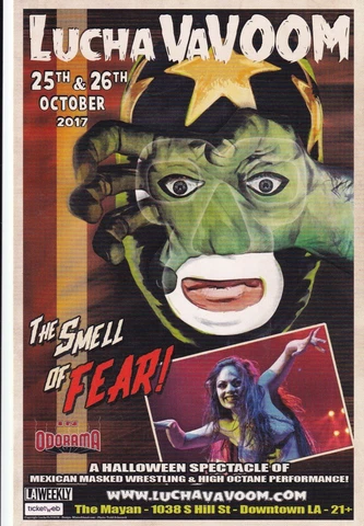 Thunder Rosa Lucha VaVoom Halloween 2017 Promotional Flyer Hollywood CA Wrestler Cover