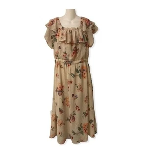 NEW Lucky Brand Womens Floral Cream Multi Color Sleeveless Dress - Picture 1 of 12