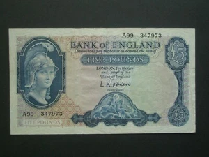**Excelente 1ª Edición 'A99' British Crisp 'GVF' £5 O'Brien 1957 Billete****** - Imagen 1 de 10