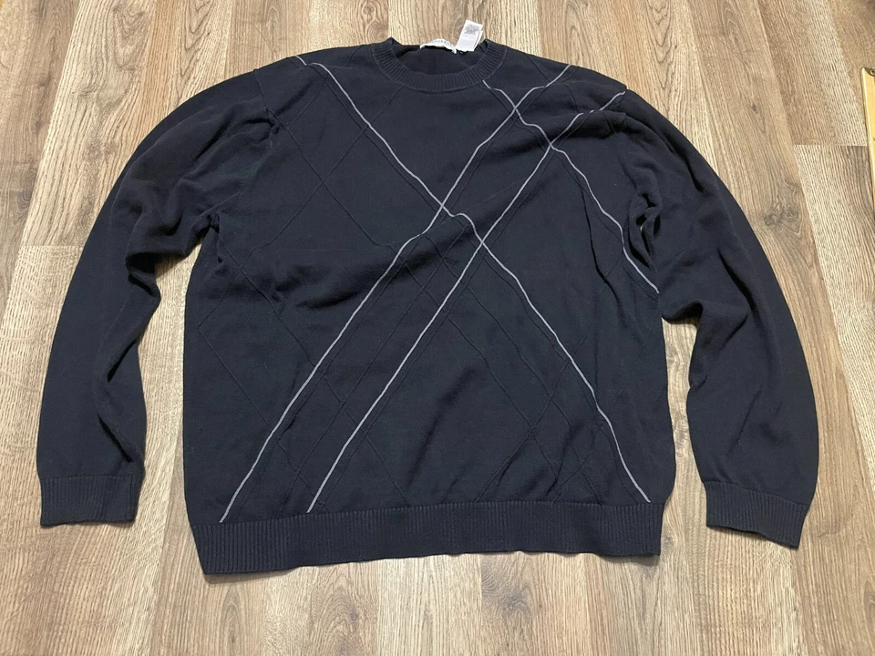 Concepts by Claiborne Sweater, Men's Size XL, Black Gray, Crew Neck, Pullover - Image 1 of 4