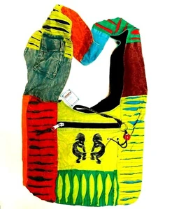 Nuevo Bolso Bandolera Hecho a Mano Nepal Músicos Tribales Nativos Música Hippie - Imagen 1 de 5