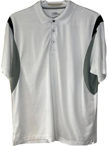 PGA TOUR Mens Golf Shirt Size XL White Navy Gray Performance Polo - Picture 1 of 12