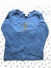 Burberry Baby Toddler Childrens Unisex Authentic Blue Long Sleeve Shirt Logo 18M