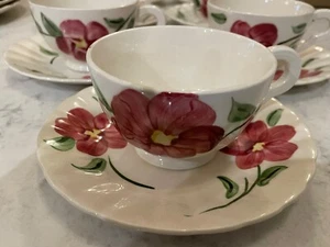 Blue Ridge Southern Pottery Floral - Set of 5 teacups and 8 saucers - Picture 1 of 16
