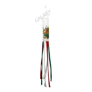 Merry Christmas Flag Windsock 5ft Long Shiny Poly Windsock /Merry Christmas Flag - Picture 1 of 4
