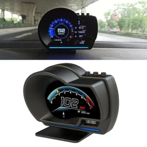 OBD2+GPS Universal Car HUD Head Up Display Speedometer Water Temp Speed Alarm HD - Picture 1 of 12