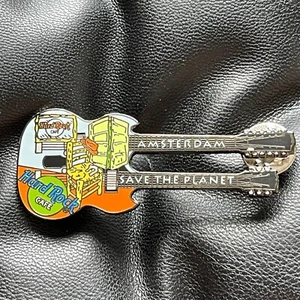 AMSTERDAM NETHERLANDS🎸HARD ROCK CAFE®HR PIN✅Vincent Van Gogh Double Neck Guitar - Picture 1 of 4