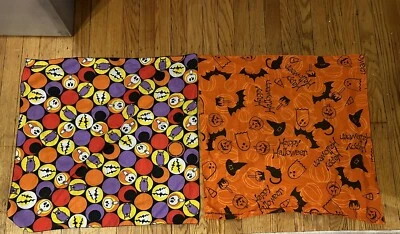 "2 Bandana de Halloween vintage hecha en Hav-A-Hank EE. UU. murciélagos calavera fantasma bruja 21""x21""" Foto 1 de 4