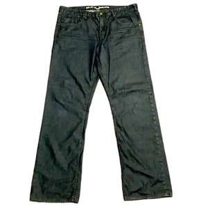 Black Brown 1826 Black Wash Whiskered Classic Fit Straight Leg Jeans Size 36X32 - Picture 1 of 16