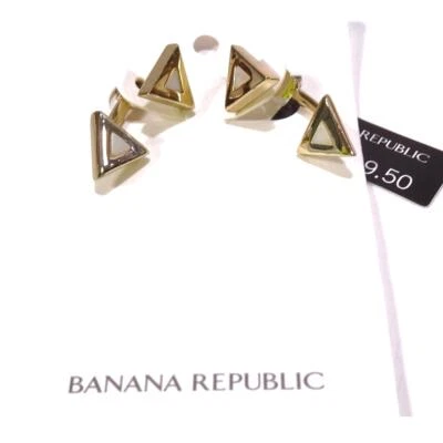 NUEVO CON ETIQUETAS 39.5 Banana Republic Mujer Esmalte Ópalo Triángulo Dos Pendientes  Foto 1 de 4