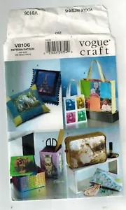 Vogue 8106 Craft Pattern Computer Printed fabric item Pillow Case Tote Cup Uncut - Picture 1 of 4