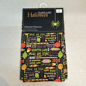 (1) NUEVO Halloween deliciosamente espantosa funda de almohada o bolsa de golosinas algodón 20 X 30 - Imagen 1 de 6