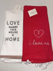 I Love Us Love Makes This House A Home Menge 4 Handtücher Valentinstag Hochzeit - Bild 1 von 6