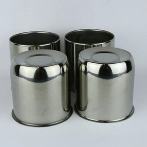 4 Stainless Steel Center Cap Push Thru 2 Close 2 Open 4.25" Center Bore Trailer - Picture 1 of 6