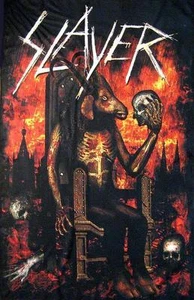 SLAYER FLAGGE FAHNE DEVIL ON THRONE REIGN IN BLOOD POSTERFLAGGE POSTER FLAG STOF - Picture 1 of 1