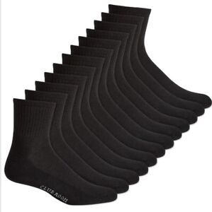 Club Room Men's 12 Pack Solid Ankle Socks Black One Size 
