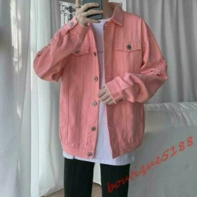 Pantalones de mezclilla informales con botones de corte holgado de jean rasgados con agujeros para hombre Prendas exteriores Talla grande Nuevos Foto 1 de 4