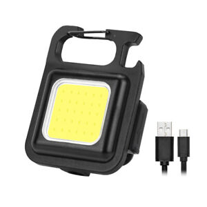 MINI LED COB Light Flashlight Rechargeable Work Lights Torch Pocket USB Keychain
