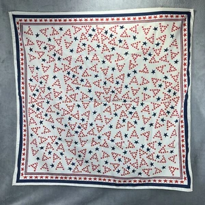 Vintage Patriotic Scarf Red White Blue Stars A 28x29 Patriotic USA Election - Picture 1 of 8