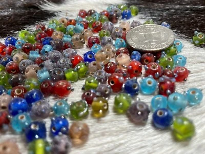 Bumpy Glass Beads 6mm Mini Spacer Lampwork for Jewelry Making 1 lb 400+ pcs - Image 1 of 4