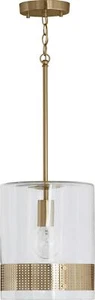 Capital Lighting 335911PB Marion Glass & Metal Mesh 1-Light 100W 12"Hx10"W - Picture 1 of 6