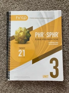 HRCP Exam Prep For PHR SPHR 2021 Like New, Unit 3 Book - Picture 1 of 13