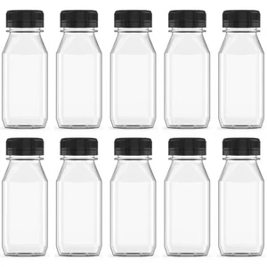 6 Ounce Plastic Juice Bottle Drink Containers 5 Pcs Juicing Bottles with Blac... - Picture 1 of 7