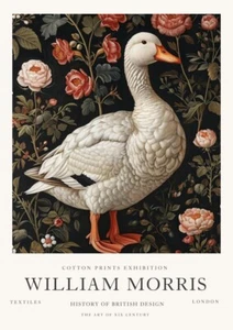 Póster de arte de pared con impresiones de algodón botánico de ganso de colección William Morris - Imagen 1 de 6