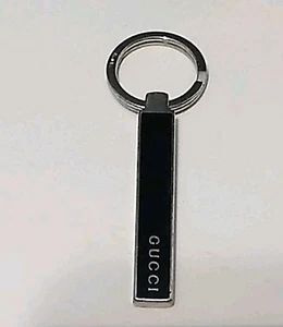 Authentic GUCCI Logo Mark Plate Metal Charm Keyring Accessory From Japan - Picture 1 of 9