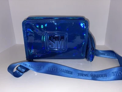 Steve Madden Blue BLIMA Iridescent crossbody purse with round coin/ear pod purse - Image 1 of 4