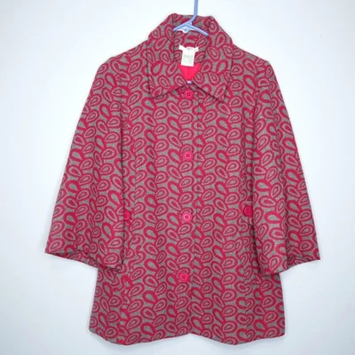 Abrigo Esley Rosa y Gris Estampado Manga 3/4 Guisante con Bolsillos - S. Mezcla Poliéster/Lana Foto 1 de 2