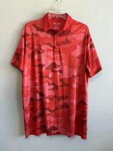 Pins And Aces Poloshirt Herren XL rot Camo Print Golf Performance leicht - Bild 1 von 6