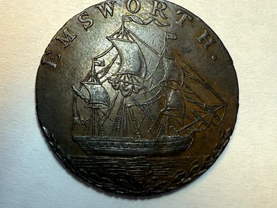 1793 Hampshire - Emsworth 1/2 Penney CONDOR TOKEN - J. Stride Foto 1 de 2