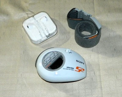 Sony S2 Walkman SRF-M85V TV/Weather/FM/AM Clock Radio w/ Armband Apple Earbuds - Image 1 of 4