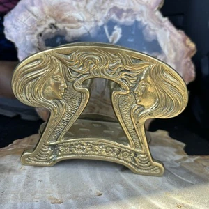 Judd Jugendstil Zwillingsmädchen Figur Damen Guss Brief Serviettenhalter Antik - Bild 1 von 12