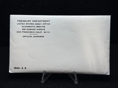 1965 SMS (Special Mint Set) 5 Coins Set-Silver Kennedy-SEALED ENVELOPE Pristine - Image 1 of 2
