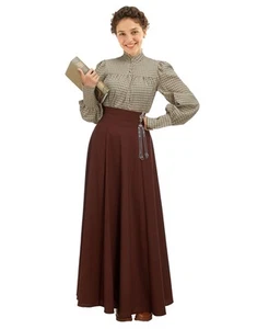 Women's Victorian Outfit Medieval Renaissance Costume Edwardian Blouse Skirt ... - Picture 1 of 5