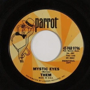 Garage 45 THEM Mystic Eyes PARROT promo van morrison HEAR h - Picture 1 of 2